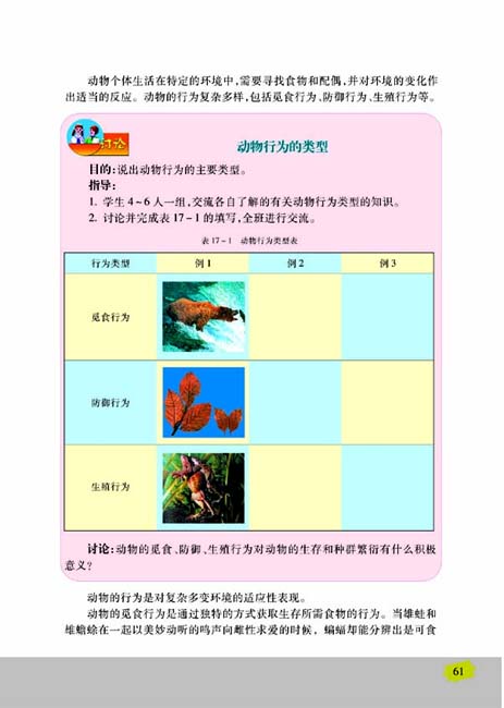 第一节 动物行为的主要类型(第61页)