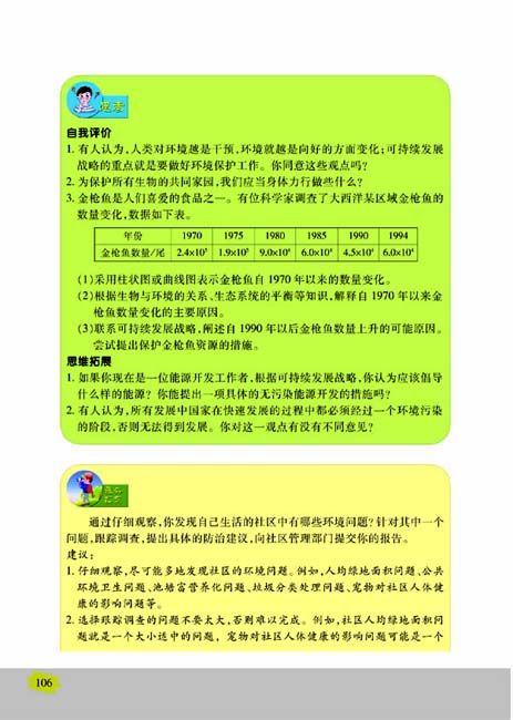 第一节 生物圈中的各种生态系统(第106页)