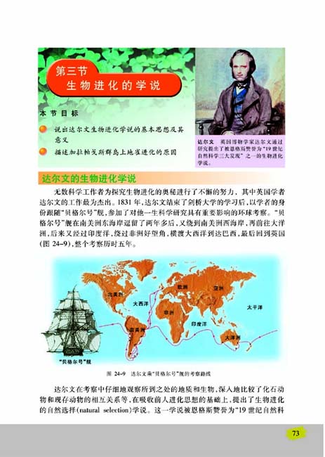 第三节 生物进化的学说(第73页)