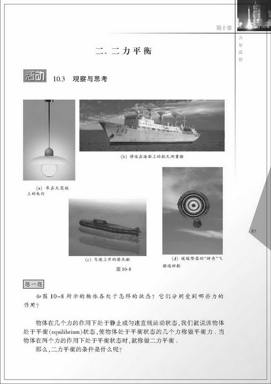 二、二力平衡(第87页)