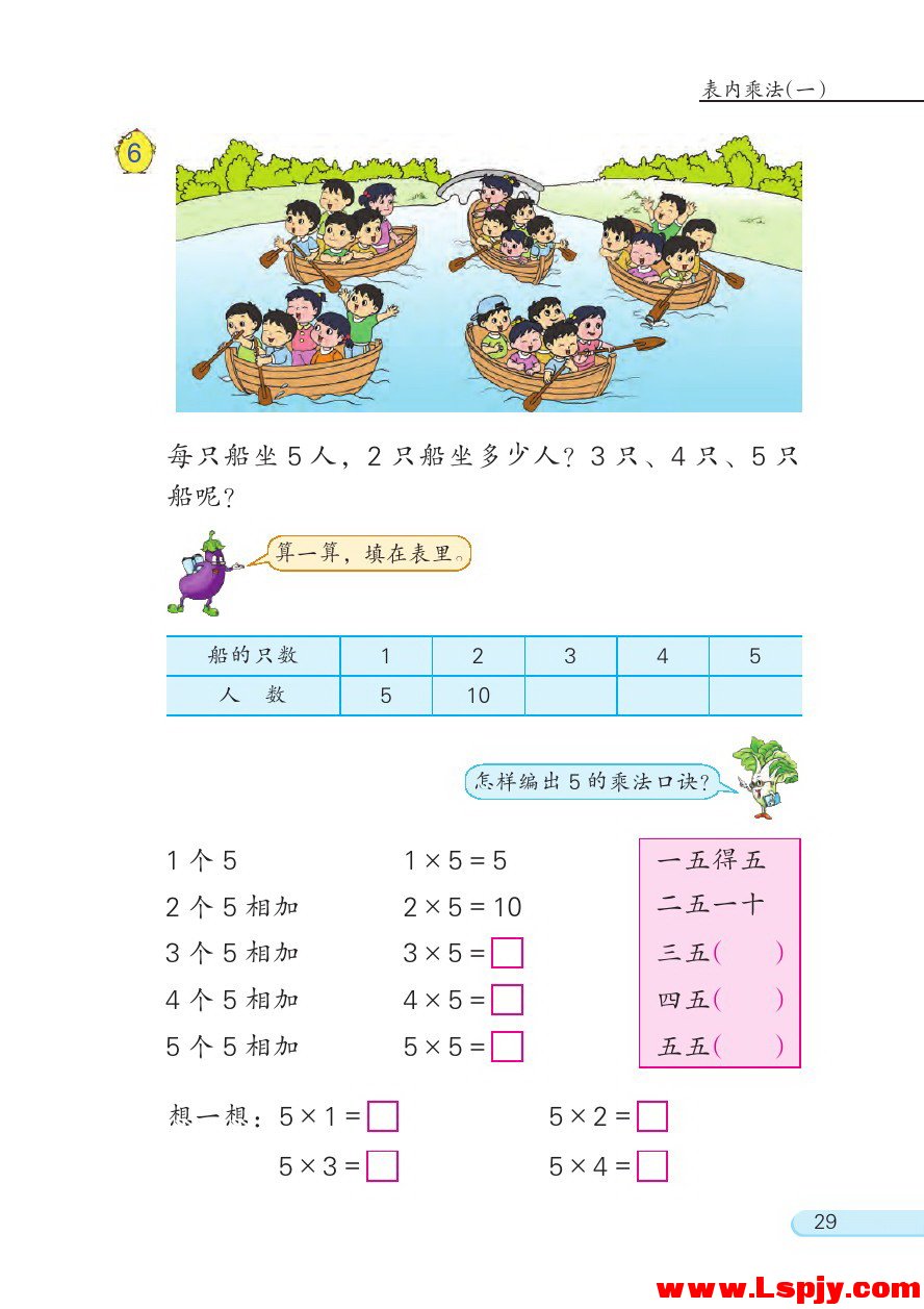 三 表内乘法（一）(第29页)