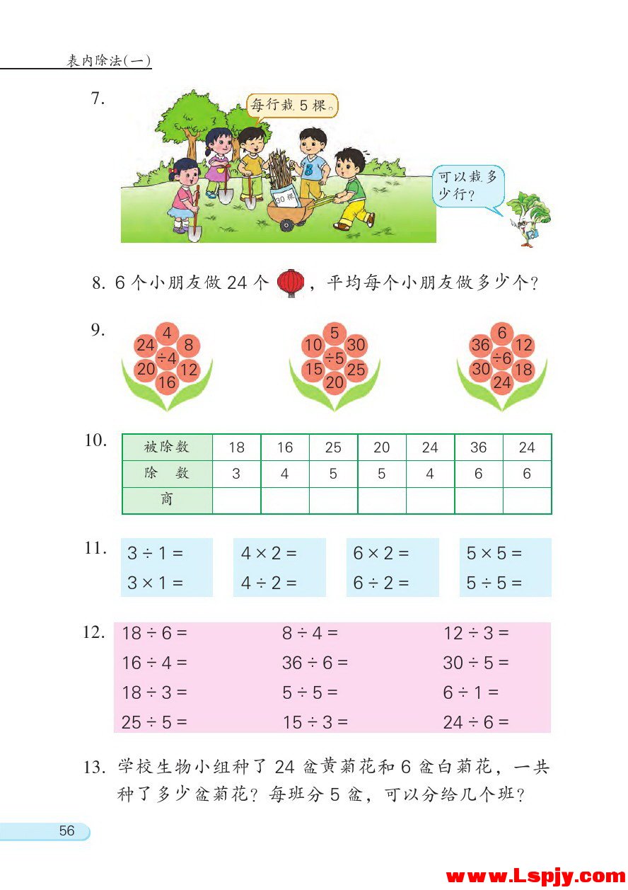 四 表内除法（一）(第56页)