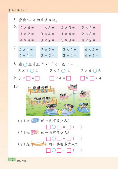 二 乘法口诀（一）(第10页)