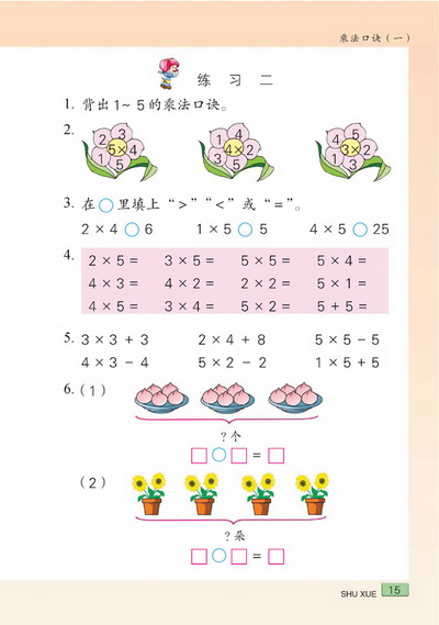 二 乘法口诀（一）(第15页)