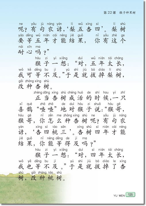 22 猴子种果树(第125页)