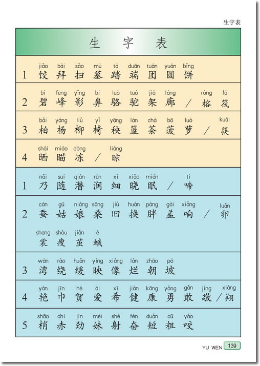 生字表(第139页)