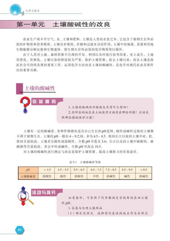 第一单元 土壤酸碱性的改良(第86页)