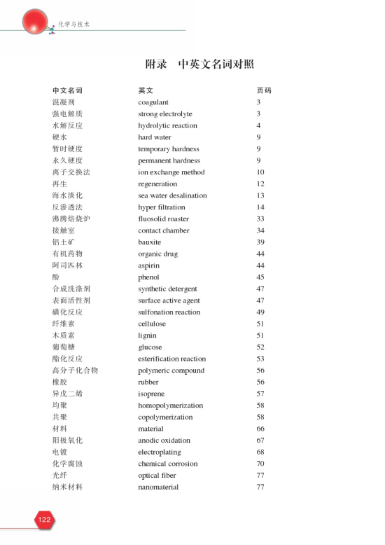 附录 中英文名词对照(第122页)
