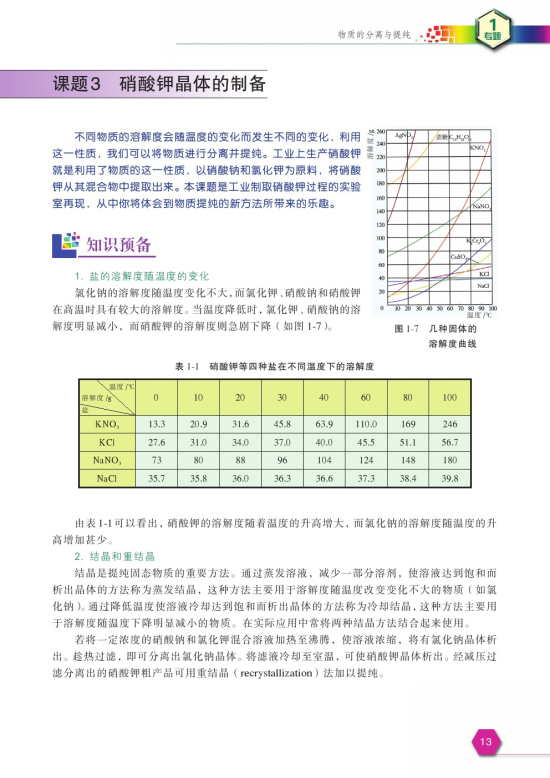 课题3 硝酸钾晶体的制备(第13页)
