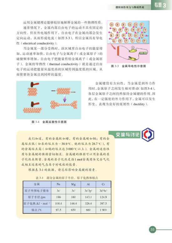 第一单元 金属键 金属晶体(第33页)