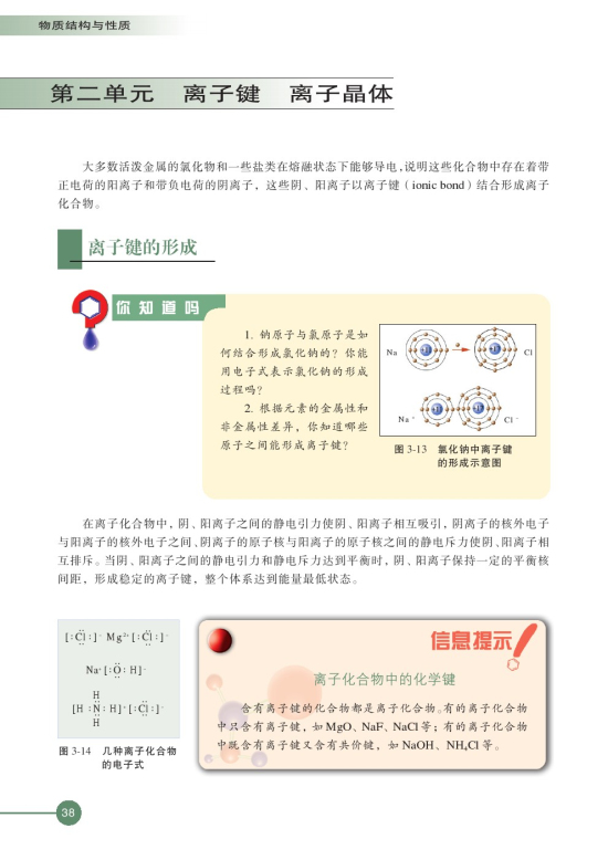 第二单元 离子键 离子晶体(第38页)