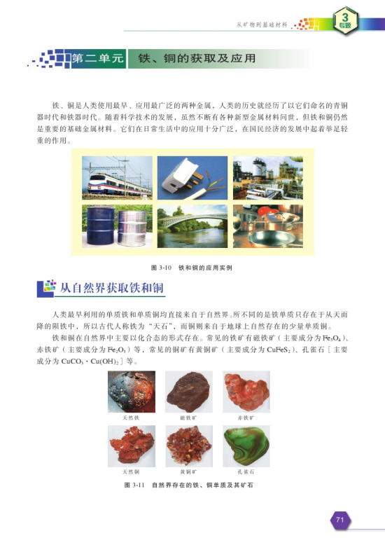 第二单元 铁、铜的获取及应用(第71页)