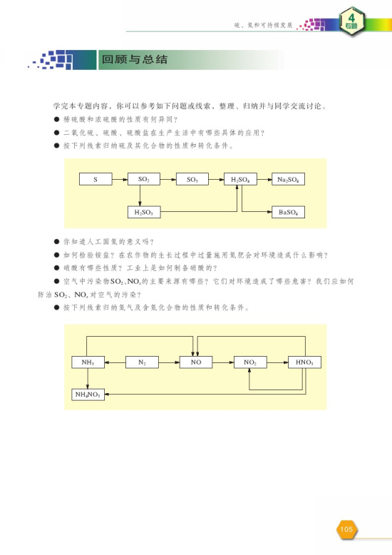 专题四 综合复习(第105页)