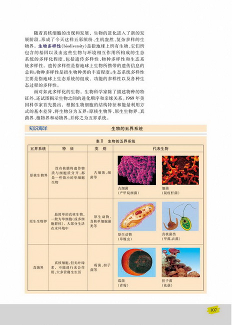 生物进化的基本历程生物进化与生物多样性的形成(第107页)