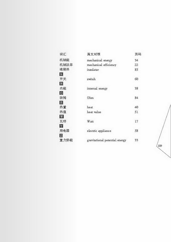 附录：物理学名词中英文对照(第109页)