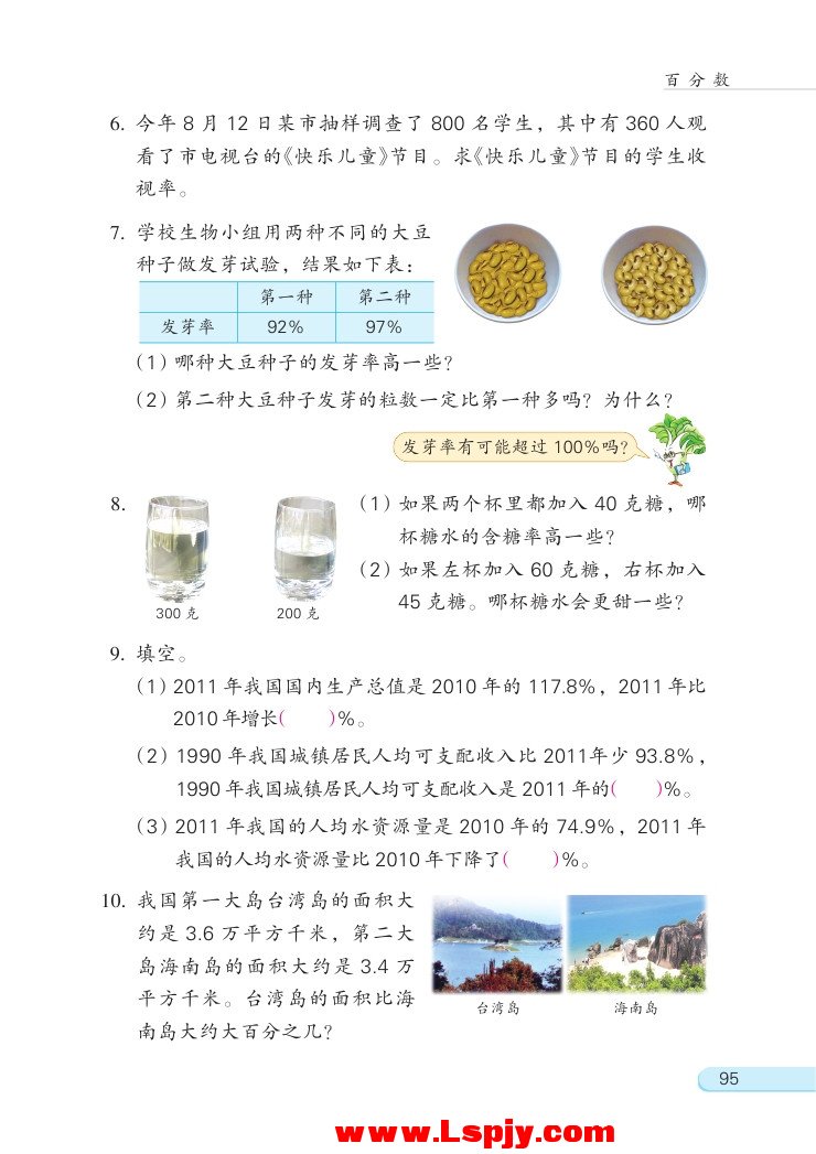 六 百分数(第95页)
