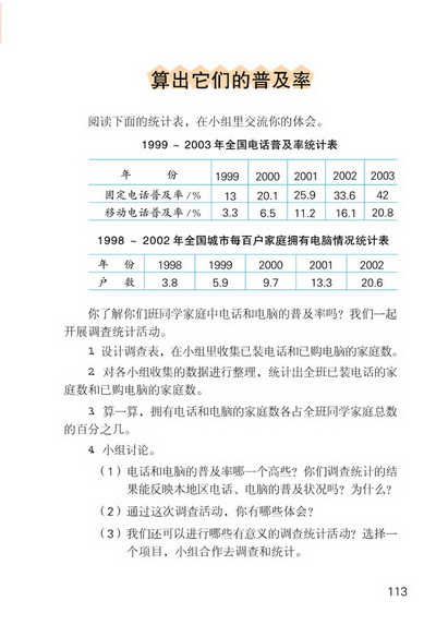 ○ 算出它们的普及率(第113页)