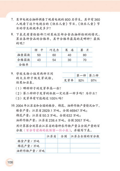 9 认识百分数(第108页)