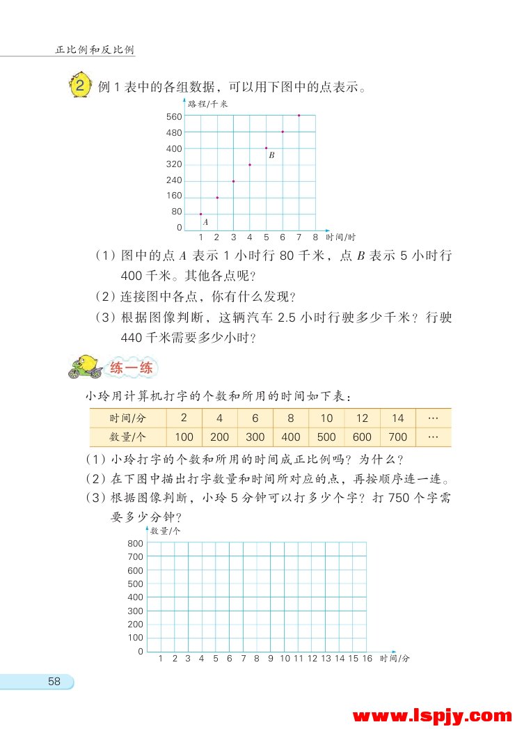 六 正比例和反比例(第58页)