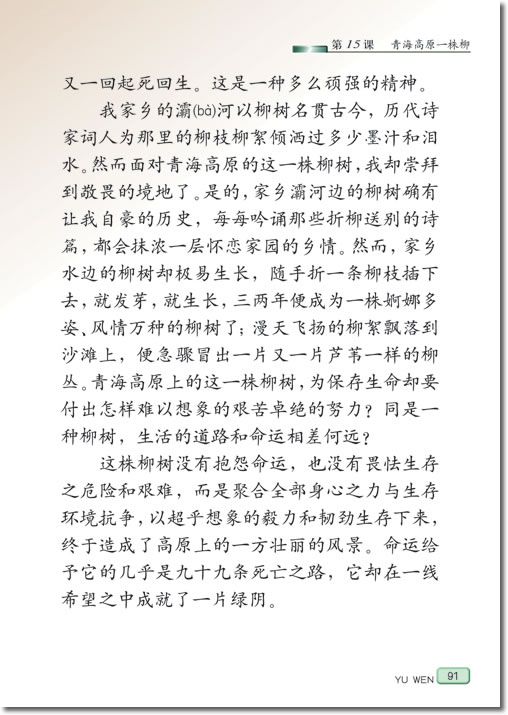 15、青海高原一株柳(第91页)