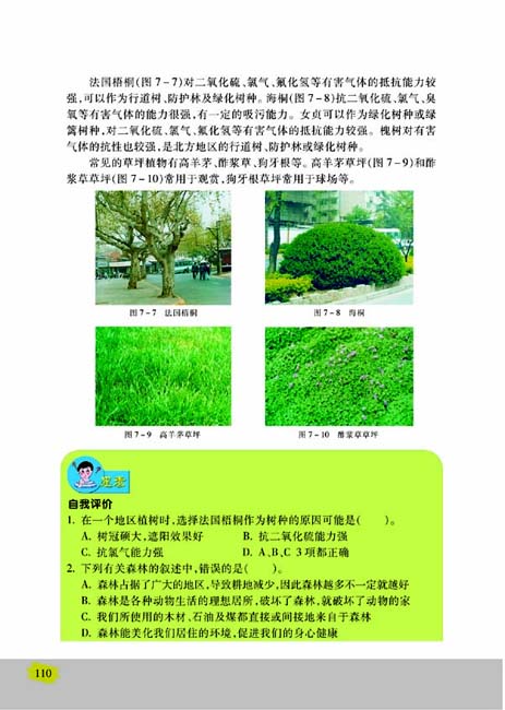 第三节 绿化，我们共同行动(第110页)