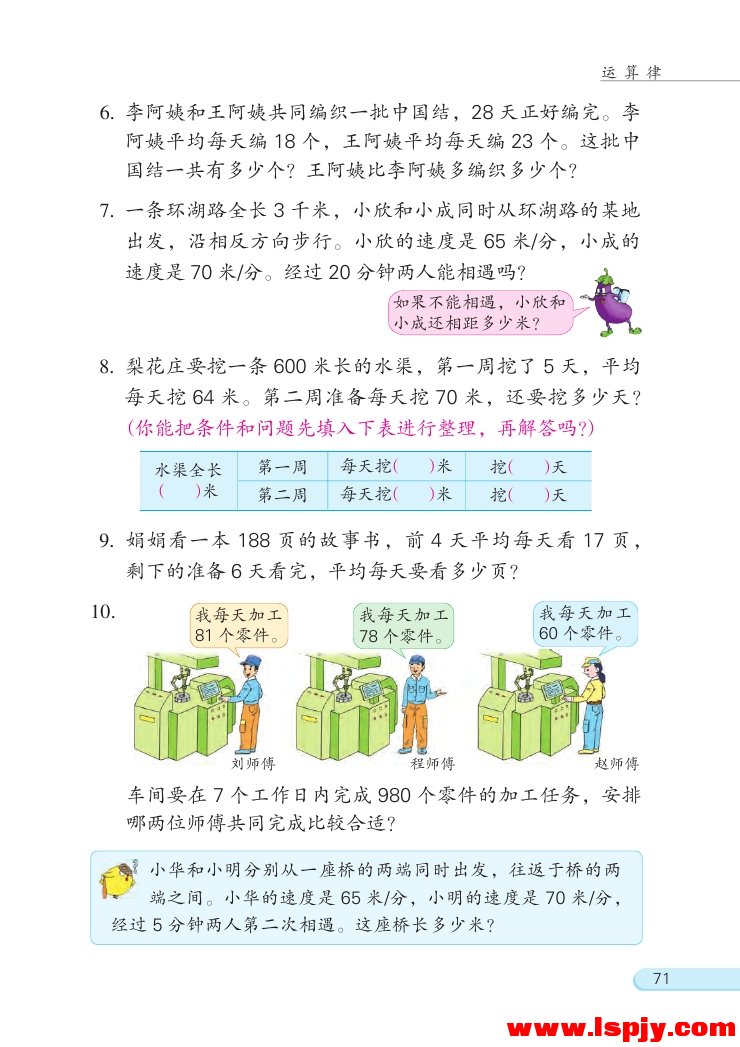 六 运算律(第71页)