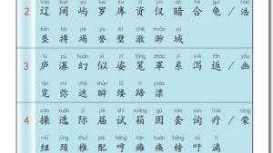 苏教版三年级语文下册电子课本生字表(第154页)