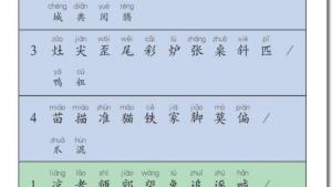 苏教版二年级语文上册电子课本生字表(第144页)
