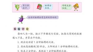 苏教版四年级数学上册电子课本运动与身体变化(第54页)