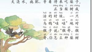 苏教版二年级语文下册电子课本22 猴子种果树(第124页)