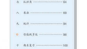 苏教版二年级数学下册(旧版)电子课本封面/前言/目录