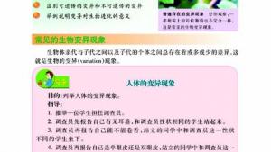 苏教版八年级生物上册(旧版)电子课本-苏教版初二生物上册(旧版)电子课本第五节 生物的变异(第44页)