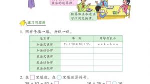 苏教版四年级数学下册电子课本六 运算律(第72页)