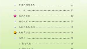 苏教版六年级数学下册电子课本封面/前言/目录