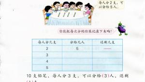 苏教版二年级数学下册电子课本一 有余数的除法(第1页)