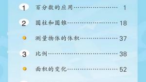 苏教版六年级数学下册(旧版)电子课本封面/前言/目录