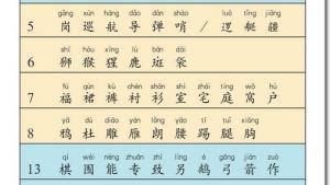 苏教版二年级语文下册电子课本生字表(第141页)