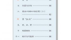 苏教版二年级数学上册(旧版)电子课本封面/前言/目录