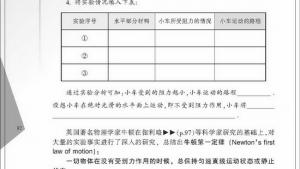 苏教版八年级物理下册电子课本,苏教版初二物理下册电子课本三、力与运动的关系(第92页)