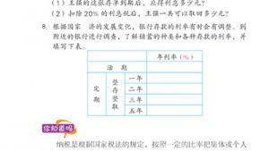 苏教版六年级数学下册(旧版)电子课本1 百分数的应用(第7页)